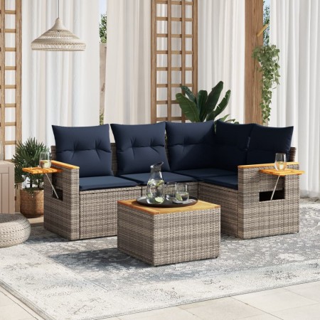 Set de sofás de jardín 5 pzas con cojines ratán sintético gris | Foro24.es | Tu tienda online para hogar, jardín y más Foro24.es