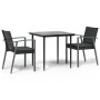 Juego comedor jardín 3 piezas y cojines ratán sintético y acero by , Garden sets - Ref: Foro24-3186971, Price: 265,61 €, Disc...