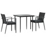 Juego comedor jardín 3 piezas y cojines ratán sintético y acero by , Garden sets - Ref: Foro24-3186971, Price: 265,61 €, Disc...