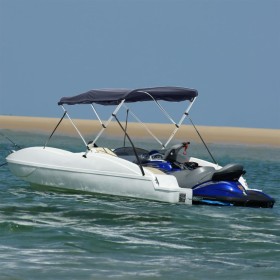 Toldo bimini 3 arcos con paredes laterales 183x(154-167)x137 cm de , Cubiertas para almacenamiento de barcas - Ref: Foro24-94...