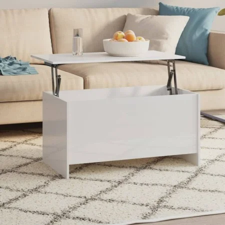 Couchtisch aus glänzend weißem Sperrholz, 102 x 55,5 x 52,5 cm von vidaXL, Couchtisch - Ref: Foro24-809671, Preis: 60,15 €, R...