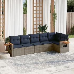 Set de sofás de jardín 6 pzas con cojines ratán