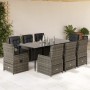 Set comedor jardín 9 pzas y cojines ratán sintético gris von , Gartensets - Ref: Foro24-3262860, Preis: 1,00 €, Rabatt: -5%%