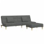 Sofá cama de 2 plazas con taburete tela gris oscuro by , Sofas - Ref: Foro24-3258104, Price: 315,74 €, Discount: %