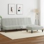 Sofá cama de 2 plazas con taburete terciopelo gris claro von , Sofas - Ref: Foro24-3258127, Preis: 302,34 €, Rabatt: -5%%
