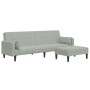 Sofá cama de 2 plazas con taburete terciopelo gris claro by , Sofas - Ref: Foro24-3258133, Price: 344,32 €, Discount: %