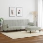 Sofá cama de 2 plazas con taburete terciopelo gris claro by , Sofas - Ref: Foro24-3258133, Price: 344,32 €, Discount: %