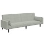 Sofá cama de 2 plazas con taburete terciopelo gris claro by , Sofas - Ref: Foro24-3258133, Price: 344,32 €, Discount: %