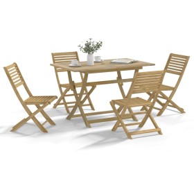Juego de comedor de jardín 5 piezas madera maciza de acacia