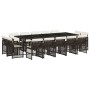 Set comedor de jardín y cojines 15 pzas ratán sintético marrón by , Garden sets - Ref: Foro24-3210873, Price: 899,51 €, Disco...