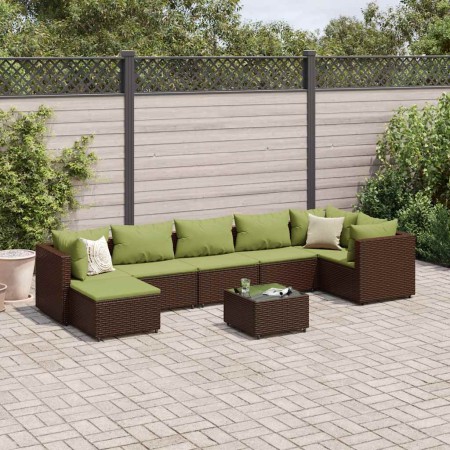 Set sofás de jardín 8 piezas y cojines ratán sintético marrón von , Gartensets - Ref: Foro24-3308238, Preis: 569,85 €, Rabatt: %