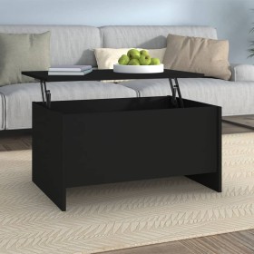 Mesa de centro madera contrachapada negra 80x55,5x41,5 cm