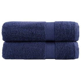 Toallas de ducha SOLUND 2 uds azul marino 70x140