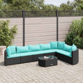 Set de sofás de jardín y cojines 8 piezas ratán sintético negro by , Garden sets - Ref: Foro24-3308388, Price: 563,98 €, Disc...