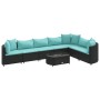 Set de sofás de jardín y cojines 8 piezas ratán sintético negro de , Conjuntos de jardín - Ref: Foro24-3308388, Precio: 563,29 €