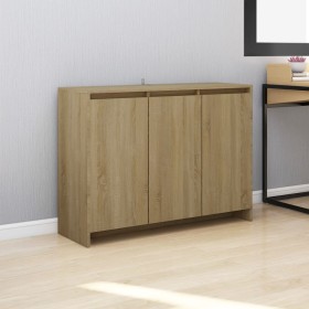 Aparador de madera contrachapada roble Sonoma 102x33x75 cm