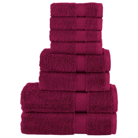Juego de toallas premium SOLUND 8 unidades burdeos 600 gsm de , Toallas - Ref: Foro24-137539, Precio: 56,12 €, Descuento: %