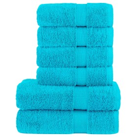 Juego de toallas premium SOLUND 6 unidades turquesa 600 gsm de , Toallas - Ref: Foro24-137566, Precio: 51,72 €, Descuento: -5%%