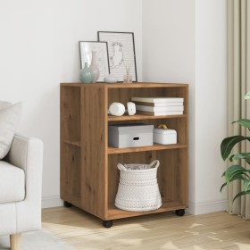 Mesa auxiliar con ruedas madera ingeniería artisian 55x60x78 cm de , Armarios archivadores - Ref: Foro24-853163, Precio: 97,7...
