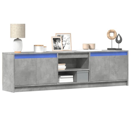 Mueble de TV LED madera ingeniería gris hormigón 180x34x50 cm de , Muebles TV - Ref: Foro24-3307915, Precio: 155,68 €, Descue...