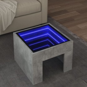 Mesa de centro con Infinity LED gris hormigón 40x40x30 cm de , Mesas de centro - Ref: Foro24-847598, Precio: 58,18 €, Descuen...