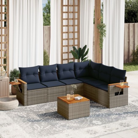 Set de sofás de jardín 7 pzas con cojines ratán sintético gris | Foro24.es | Tu tienda online para hogar, jardín y más Foro24.es