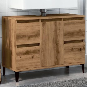 Mueble de lavabo madera ingeniería roble artisan 80x33x60 cm by , bathroom vanities - Ref: Foro24-857130, Price: 124,28 €, Di...