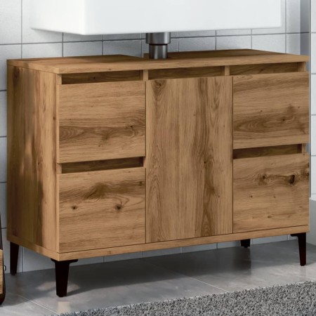 Mueble de lavabo madera ingeniería roble artisan 80x33x60 cm by , bathroom vanities - Ref: Foro24-857130, Price: 124,28 €, Di...