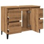 Mueble de lavabo madera ingeniería roble artisan 80x33x60 cm by , bathroom vanities - Ref: Foro24-857130, Price: 124,28 €, Di...