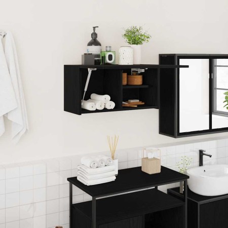Mueble de pared de baño madera ingeniería negro 60x25x30 cm von , Badezimmerwaschtische - Ref: Foro24-860059, Preis: 48,90 €,...