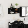 Mueble de pared de baño madera ingeniería negro 60x25x30 cm