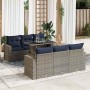 Set sofás jardín y cojines 7 pzas ratán sintético acacia gris by , Garden sets - Ref: Foro24-3326262, Price: 570,13 €, Discou...