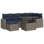Set sofás jardín y cojines 7 pzas ratán sintético acacia gris von , Gartensets - Ref: Foro24-3326352, Preis: 551,55 €, Rabatt: %