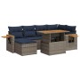 Set sofás jardín y cojines 7 pzas ratán sintético acacia negro by , Garden sets - Ref: Foro24-3327624, Price: 550,10 €, Disco...
