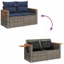 Set sofás jardín y cojines 7 pzas ratán sintético acacia negro by , Garden sets - Ref: Foro24-3327624, Price: 550,10 €, Disco...
