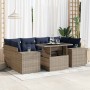 Set sofás jardín y cojines 7 pzas ratán sintético acacia gris by , Garden sets - Ref: Foro24-3326752, Price: 606,09 €, Discou...