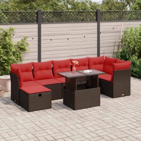 Comprar Set sofás jardín y cojines 8 pzas ratán