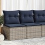 Set sofás jardín y cojines 2 pzas ratán sintético acacia gris by , Garden sets - Ref: Foro24-3325237, Price: 147,29 €, Discou...