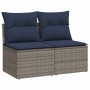 Set sofás jardín y cojines 2 pzas ratán sintético acacia gris by , Garden sets - Ref: Foro24-3325237, Price: 147,29 €, Discou...
