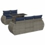 Set sofás jardín y cojines 6 pzas ratán sintético acacia gris by , Garden sets - Ref: Foro24-3326572, Price: 550,61 €, Discou...
