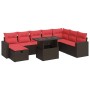 Set sofás jardín y cojines 9 pzas ratán sintético acacia negro de , Conjuntos de jardín - Ref: Foro24-3327844, Precio: 670,69 €
