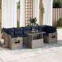 Set sofás jardín y cojines 8 pzas ratán sintético acacia negro by , Garden sets - Ref: Foro24-3326442, Price: 659,85 €, Disco...