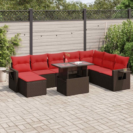 Set sofás jardín y cojines 9 pzas ratán sintético acacia negro | Foro24.es | Tu tienda online para hogar, jardín y más Foro24.es