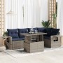 Set sofás jardín y cojines 6 pzas ratán sintético acacia gris by , Garden sets - Ref: Foro24-3326482, Price: 505,40 €, Discou...