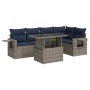 Set sofás jardín y cojines 6 pzas ratán sintético acacia gris by , Garden sets - Ref: Foro24-3326482, Price: 505,40 €, Discou...