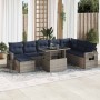 Set sofás jardín y cojines 9 pzas ratán sintético acacia gris by , Garden sets - Ref: Foro24-3326532, Price: 697,76 €, Discou...