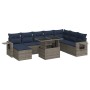 Set sofás jardín y cojines 9 pzas ratán sintético acacia gris by , Garden sets - Ref: Foro24-3326532, Price: 697,76 €, Discou...