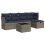 Set de muebles de jardín 6 pzas y cojines ratán sintético gris | Foro24.es | Tu tienda online para hogar, jardín y más Foro24.es