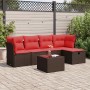 Set sofás de jardín 6 piezas y cojines ratán sintético marrón by , Garden sets - Ref: Foro24-3325280, Price: 408,18 €, Discou...
