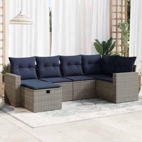 Set de muebles de jardín 6 pzas y cojines ratán sintético gris de , Conjuntos de jardín - Ref: Foro24-3325387, Precio: 451,02...